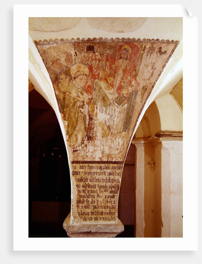 Mass of St. Gregory, mural from the crypt by School Flemish