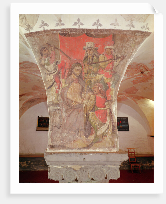 The Mocking of Christ, mural from the crypt by School Flemish