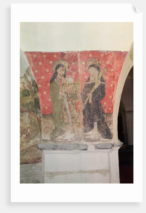 St. Simon and St. Claire, mural from the crypt, c.1480-1540 by School Flemish