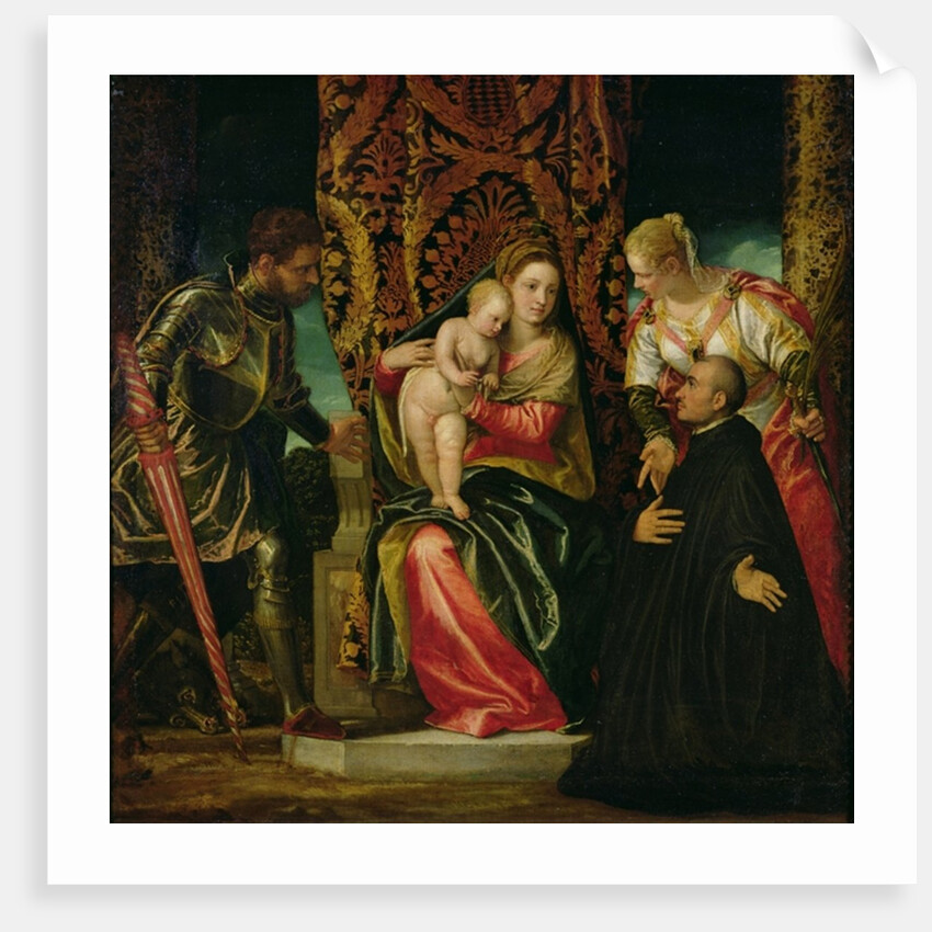Virgin and Child between St. Justine and St. George, with a Benedictine monk by Veronese