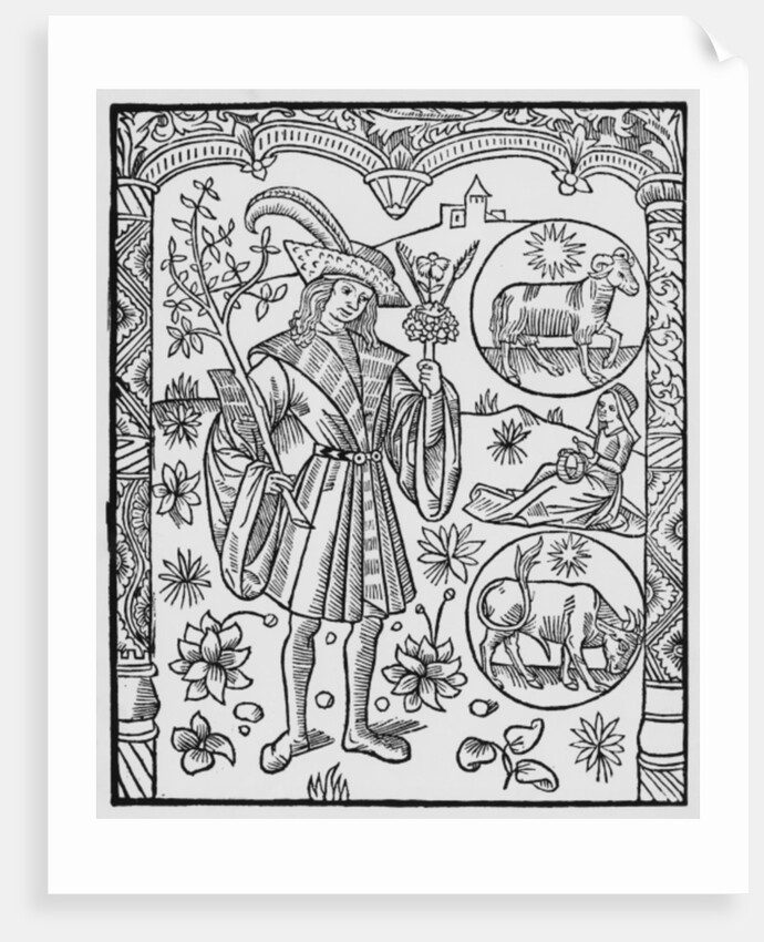 April, flowers, Aries by Pierre Le Rouge