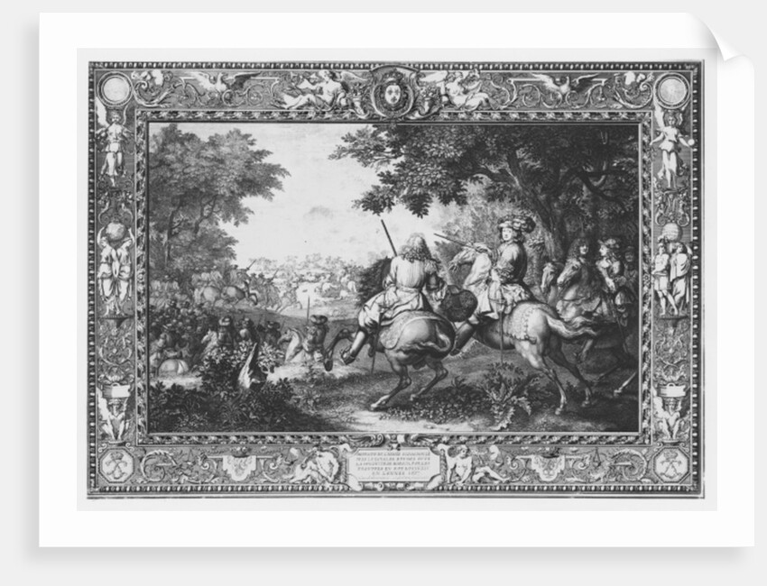 Tenture 'Histoire du Roi', Defeat of Count de Marsin, engraved by Sebastien Le Clerc 1680 by Charles (after) Le Brun