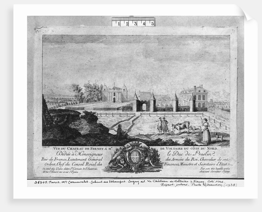 Voltaire's house in Ferney, north side by Louis (after) Signy