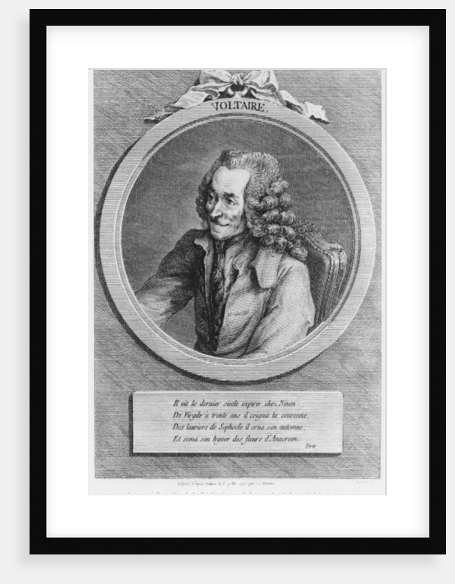 Portrait of Voltaire, from a drawing by Denon made on 6th July 1775 by Dominique Vivant (after) Denon