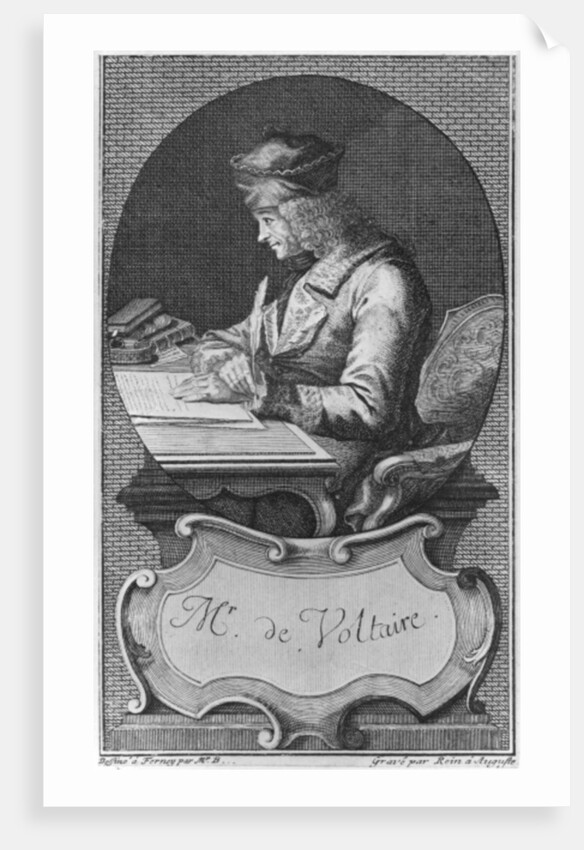 Portrait of Voltaire at Ferney, engraved by Joseph Friedrich Rein by French School