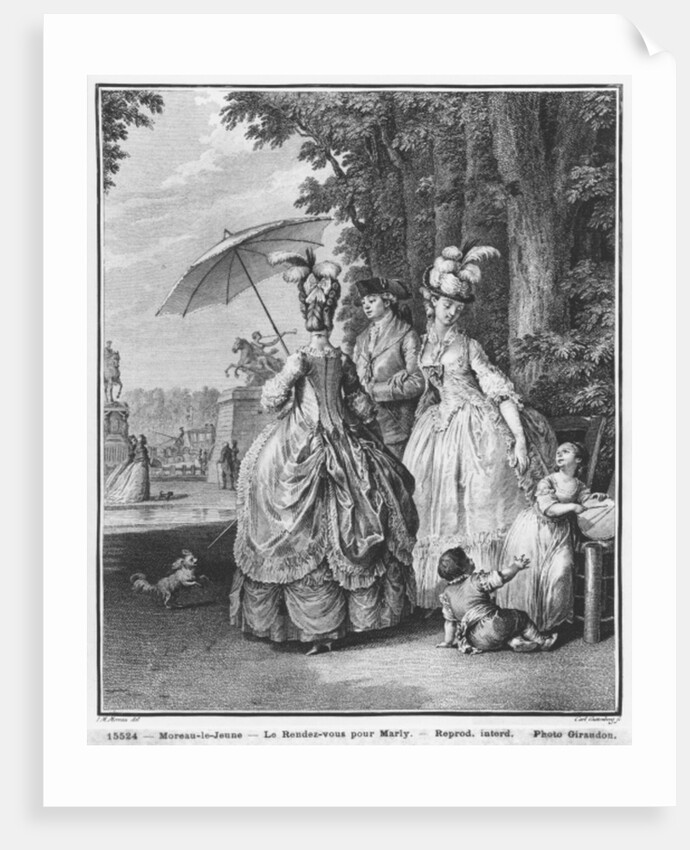 The rendezvous for Marly, engraved by Carl Guttenberg c.1777 by Jean Michel the Younger (after) Moreau