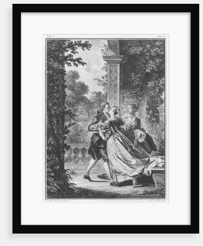 The first kiss of love, volume I, page 37 by Jean Michel the Younger (after) Moreau