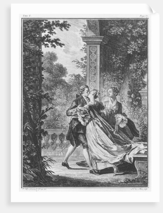 The first kiss of love, volume I, page 37 by Jean Michel the Younger (after) Moreau