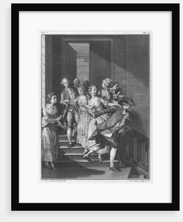 Saint-Preux escaping, volume I, page 279 by Jean Michel the Younger Moreau (after)