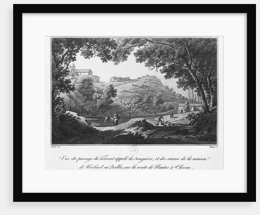 View of the torrent known as La Sanguese and the ruins of the house of Abelard at the Pallet, on the road from Clisson to Nantes by Claude Thienon