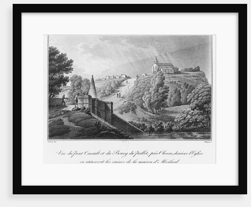View of the Cacault bridge and the village of Pallet, near Clisson, ruins of the house of Abelard by Claude Thienon