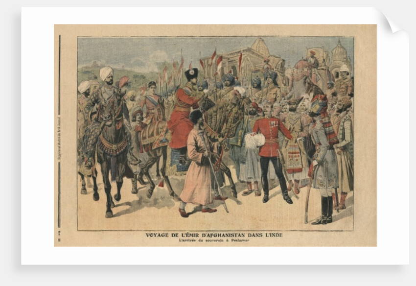 Habibullah Kahn Emir of Afghanistan arriving at Peshawar, India by French School