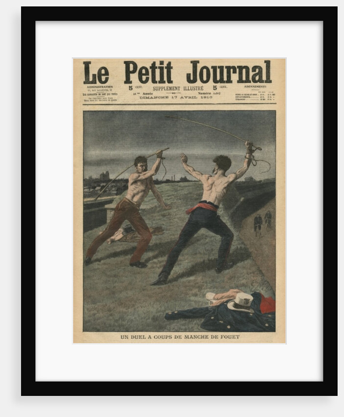 Fighting a duel with whips by French School