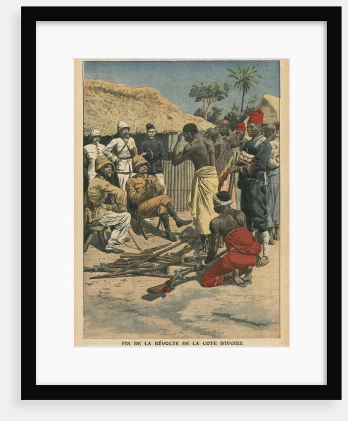End of the revolt of the Cote d'Ivoire, the Abbeys surrendering to commander Nogues by French School