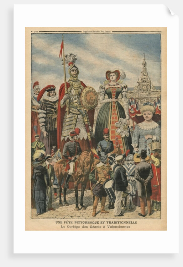 A picturesque and traditional feast, the procession of the Giants at Valenciennes by French School