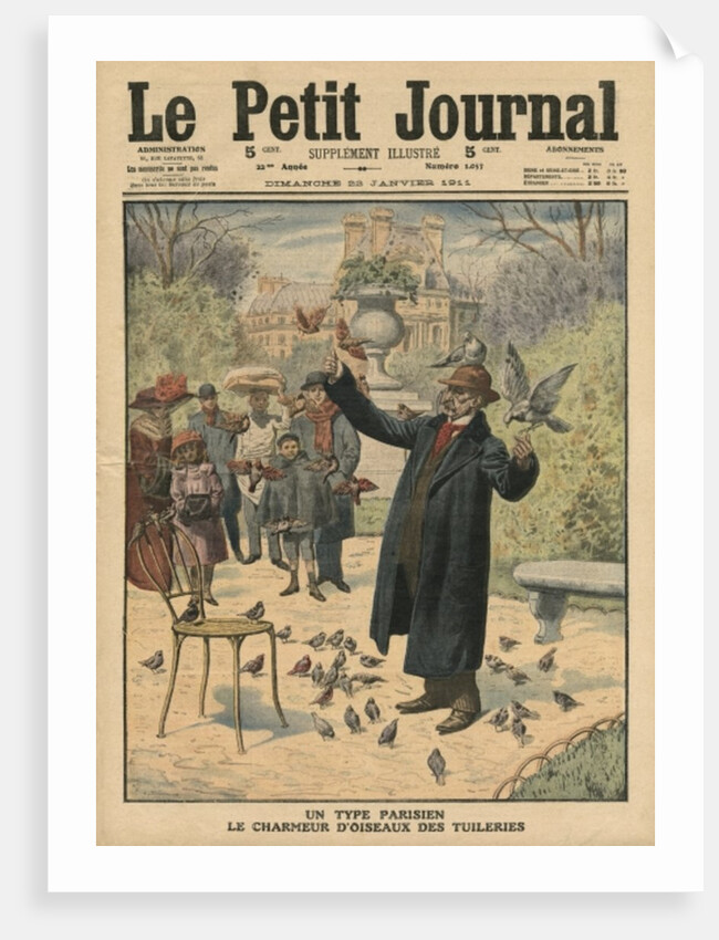 A Parisian type, the bird charmer of the Tuileries by French School