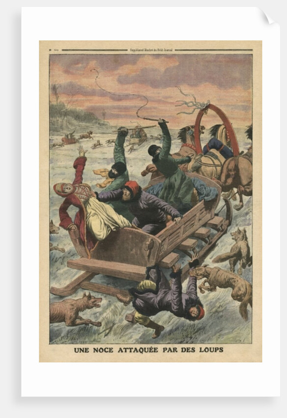 Wedding party attacked by wolves by French School