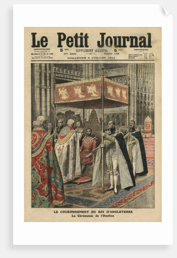 The Coronation of King George V and the Ceremony of Unction at Westminster Abbey, 23 June 1911 by French School