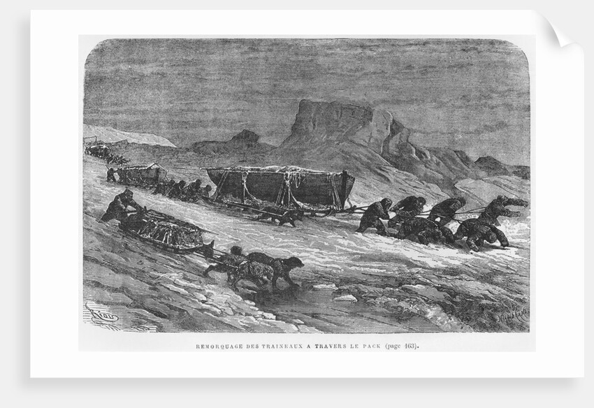 Pulling the sledges through the pack ice by Edouard (after) Riou