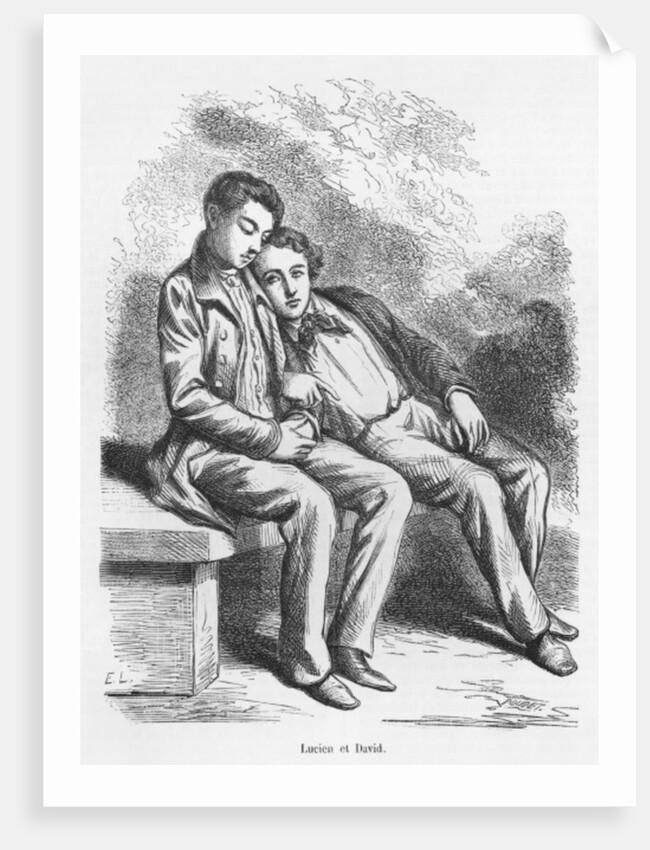 Lucien de Rubempre and David Sechard by French School