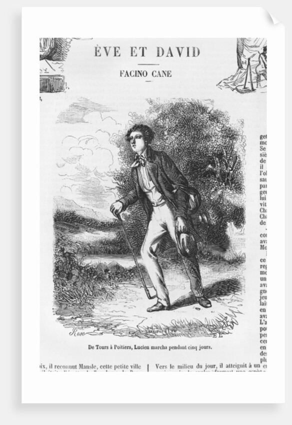 From Tours to Poitiers, Lucien de Rubempre walking for five days by French School