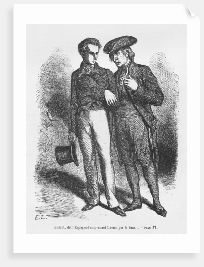 Lucien de Rubempre and Carlos Herrera by French School