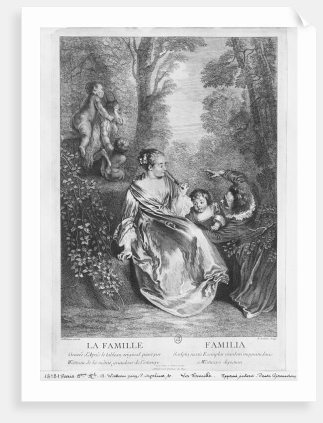 The Family, engraved by Pierre Aveline by Jean Antoine (after) Watteau