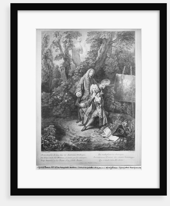 Jean Antoine Watteau and his friend Monsieur de Julienne, engraved by Nicolas Henri Tardieu by Jean Antoine (after) Watteau