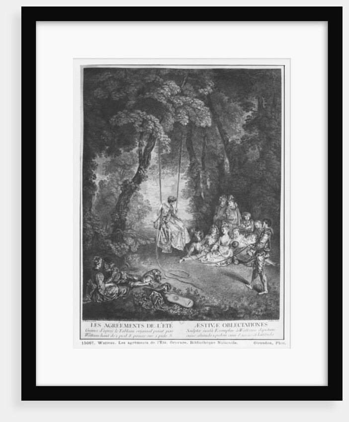 The pleasures of summer, engraved by Francois Joullain by Jean Antoine (after) Watteau