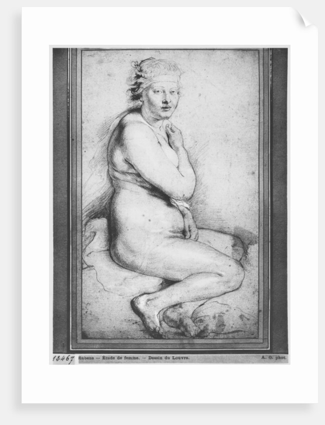 Young nude woman, seated, turned to the right by Peter Paul Rubens