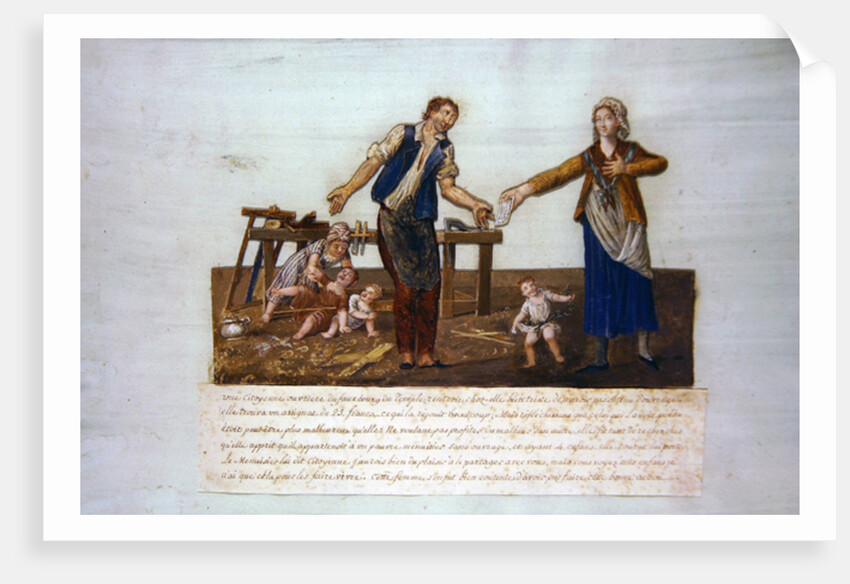 The honesty of a female citizen of the Temple district in Paris by P. A. & Lesueur J.B. (1750-1850) Lesueur