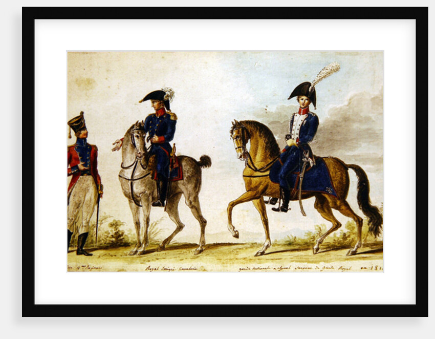 Swiss officer of the 4th regiment, horseman of the Royal Emigre Cavalry and mounted National Guard, 1814 by Pierre Antoine Lesueur