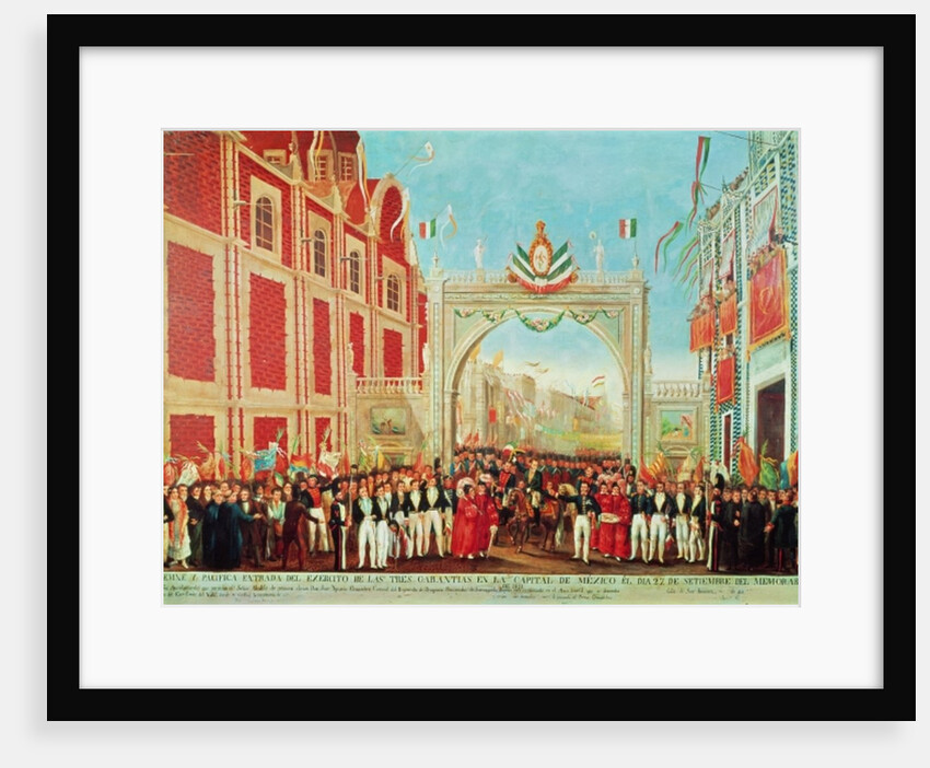 Solemn and Peaceful Entry of the Army of the Three Guarantees into Mexico City on September 27, 1821 by Mexican School