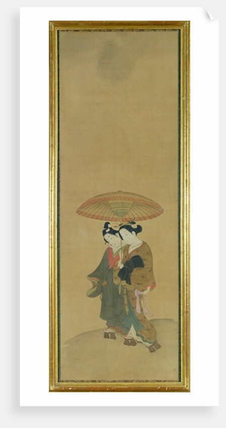 Two Lovers under an Umbrella by Toyonobu Ishikawa