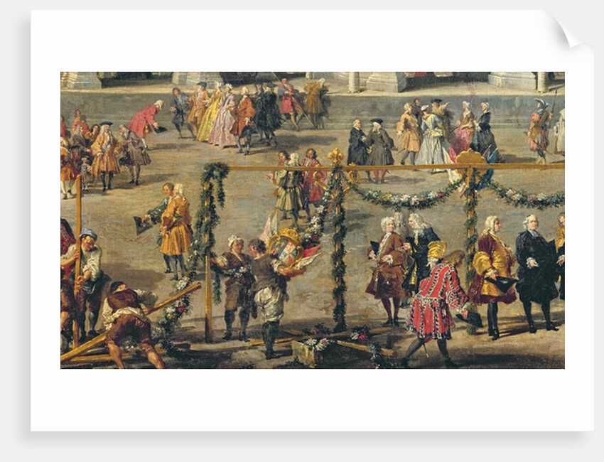 Preparation For the Firework Display Held at Piazza Navona, Rome, to Celebrate the Birth of the Dauphin, 1729 by Giovanni Paolo Pannini or Panini