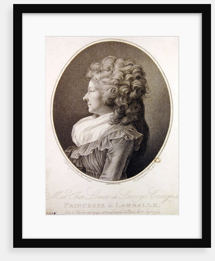 Marie Therese Louise de Savoie-Carignan Princess of Lamballe, 1791 by Henri-Pierre Danloux