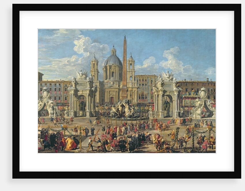 Preparation For the Firework Display Held at Piazza Navona, Rome, to Celebrate the Birth of the Dauphin, 1729 by Giovanni Paolo Pannini or Panini