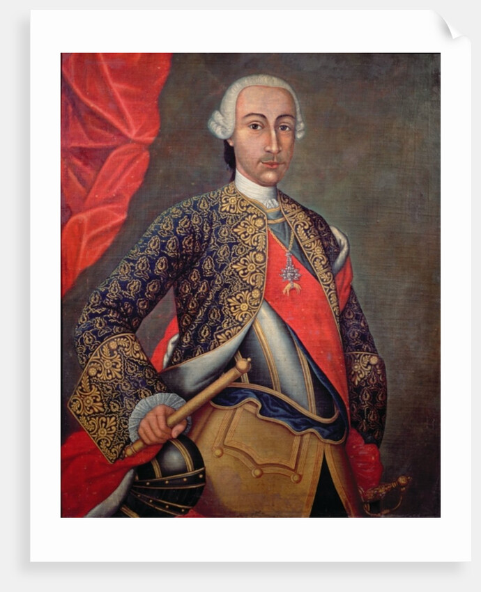 Charles III in armour and wearing the Order of the Golden Fleece by Spanish School