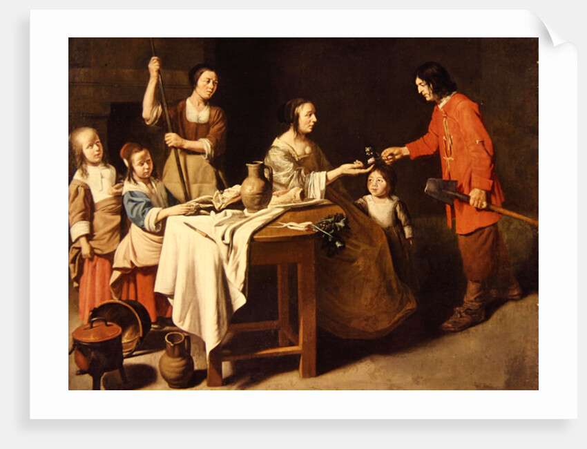 The Gardener offers flowers to his mistress by Mathieu Le Nain