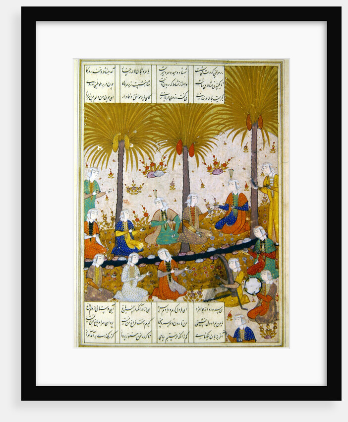 MS D-212 Illustration for a poem by Elyas Nezami depicting girls in a garden singing the praises of his poetry by Persian School