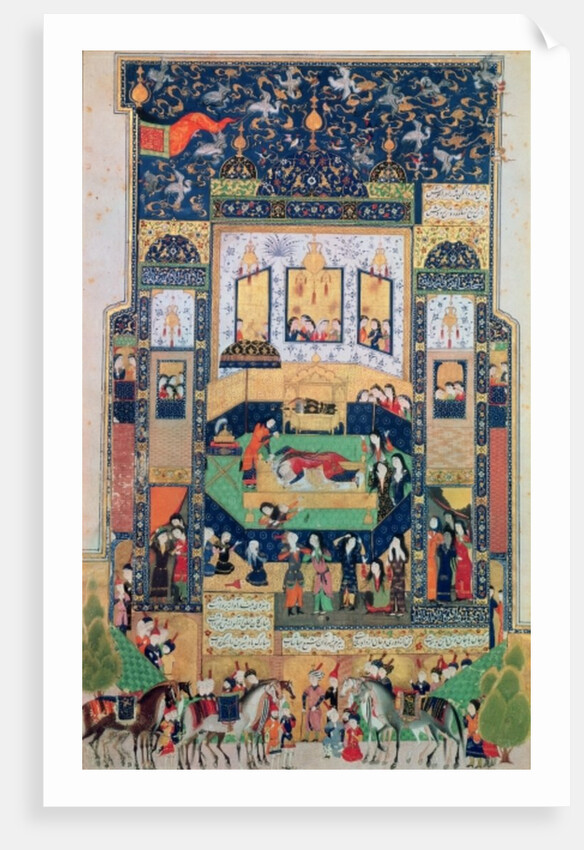 The Death of Shirin, illustration to 'Khosro and Shirin' by Elias Nezami, 1504 by Persian School