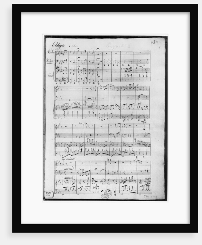 Score for trio for piano, violin and violoncello by Cesar Franck