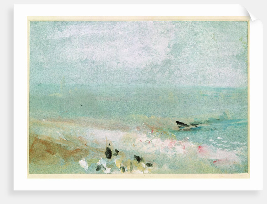 Beach with figures and a jetty. c.1830 by Joseph Mallord William Turner