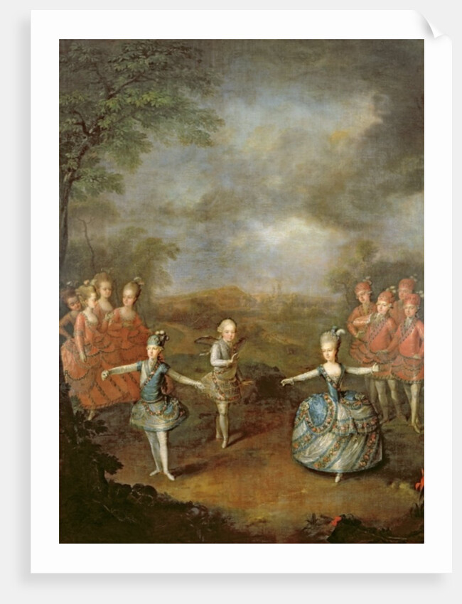 Marie Antoinette and her sisters in 'Il Trionfo dell' Amore by Johann Georg Weikert