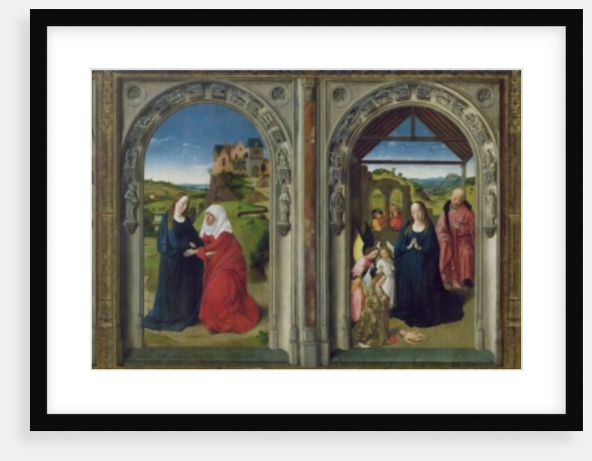 Triptych showing the Annunciation, the Visitation, the Adoration of the Angels and the Adoration of the Magi, c.1445 by Dirck Bouts