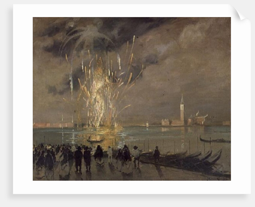 Fireworks over the Lagoon, c.1914 by Italico Brass