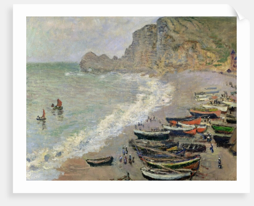 Etretat, the beach and the Porte d'Amont, 1883 by Claude Monet