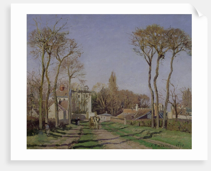 Entrance of the village of Voisins le Bretonneux, 1872 by Camille Pissarro
