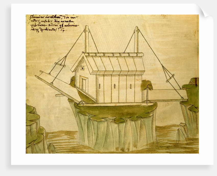 Design for a fortress with two drawbridges by Mariano di Jacopo