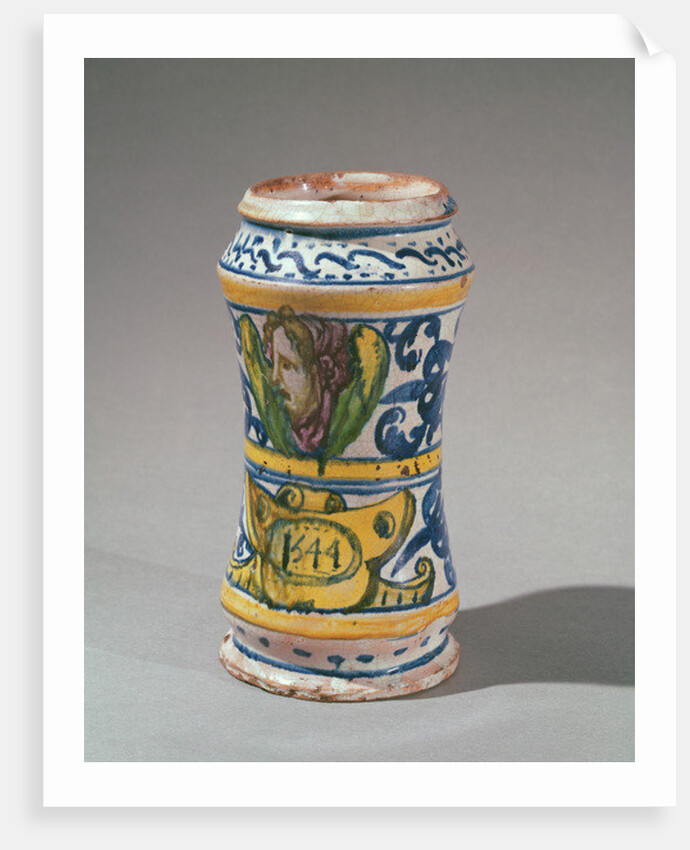 Albarelle, manufactured in Rouen, 1544 by Masseot Abaquesne